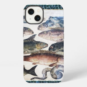 ANTIQUE ROMAN MOSAICS, FISHES,OCEAN SEA LIFE SCENE iPhone 13 CASE