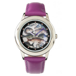 ANTIQUE ROMAN MOSAICS,FISHES,OCEAN SEA LIFE SCENE WATCH