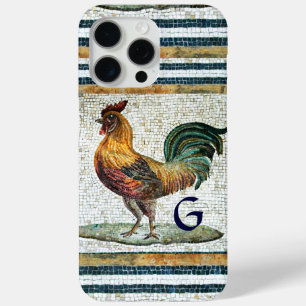 ANTIQUE ROMAN MOSAICS / ROOSTER MONOGRAM iPhone 15 PRO MAX CASE