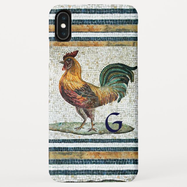 ANTIQUE ROMAN MOSAICS / ROOSTER MONOGRAM Case-Mate iPhone CASE (Back)