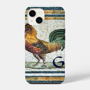 ANTIQUE ROMAN MOSAICS / ROOSTER MONOGRAM iPhone 14 CASE