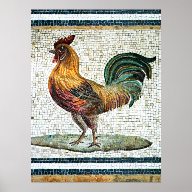 ANTIQUE ROMAN MOSAICS / ROOSTER POSTER (Front)