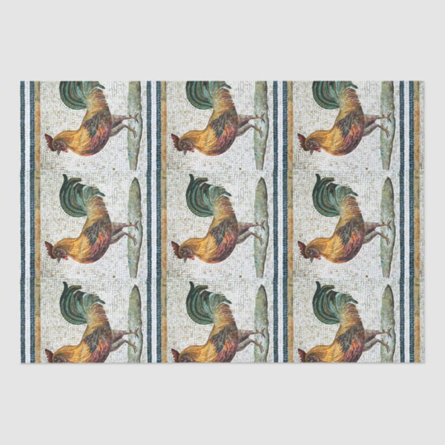 ANTIQUE ROMAN MOSAICS / ROOSTER TISSUE PAPER (Front)
