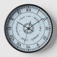 Antique Roman Numeral Light Blue Marble Effect