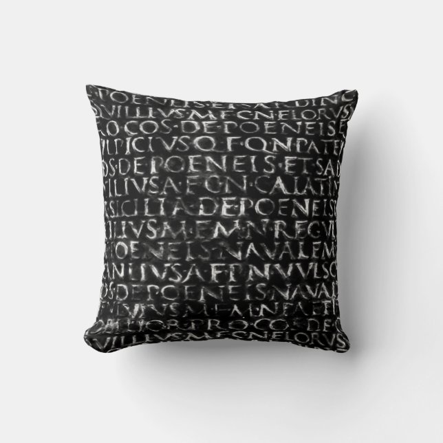Antique Roman Typographic Pattern Cushion (Front)