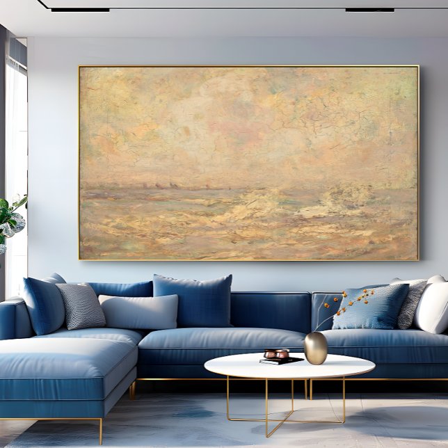 Antique Romantic Pastel Coastal Seascape     Canvas Print (Creator Uploaded)