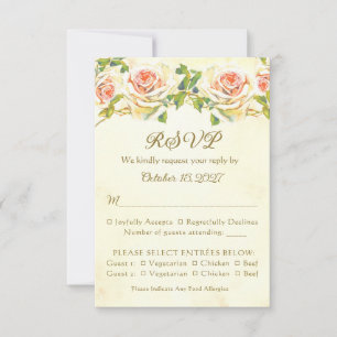 Antique Rose 3.5 x 5 RSVP Card Flat