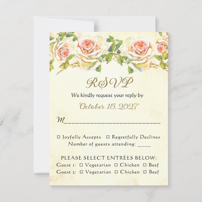 Antique Rose 4.25 x 5.5 RSVP Flat Card 2 (Front)