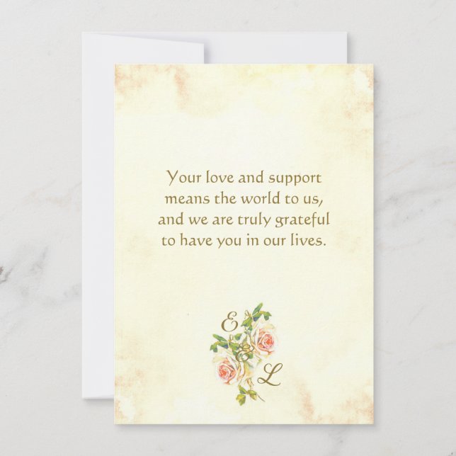 Antique Rose 4.5 x 6.25 Flat Thank You Card (Back)