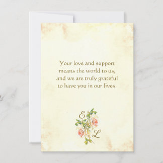 Antique Rose 4.5 x 6.25 Flat Thank You Card