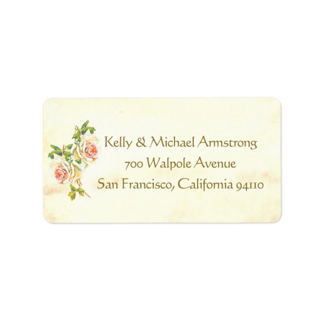 Antique Rose Address Labels 2.375 x 1.25 (Front)