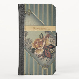 Antique Rose (blue) Personalised Case