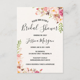 Antique Rose Bridal Shower Invitation