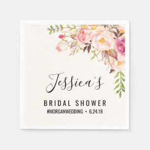 Antique Rose Bridal Shower Napkins