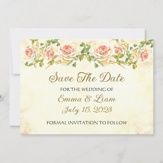 Antique Rose Collection -  Save The Date Wedding (Front)