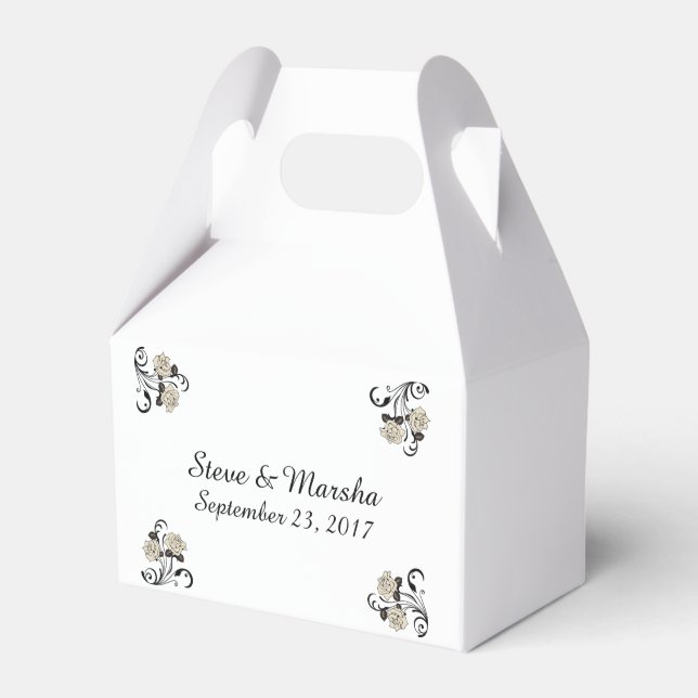 Antique Rose Favour Box (Front Side)