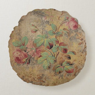 Antique Rose Floral Round Cushion