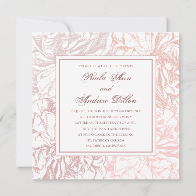 Antique Rose Invitation (Front)