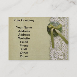 Antique Rose Lace Rustic Red Victorian Burlap Business Card