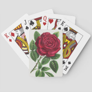 Antique Rose Lithograph, François-Frédéric Grobon Playing Cards
