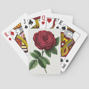 Antique Rose Lithograph, François-Frédéric Grobon Playing Cards