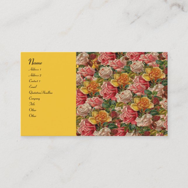 Antique Roses #2 Business Card (Front)