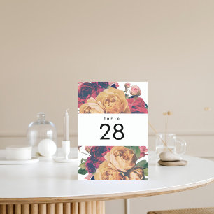 Antique Roses Botanical Fete Wedding Table Numbers
