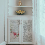 Antique Roses, Engraved Scrolls & Script Decoupage Tissue Paper<br><div class="desc">Gorgeous vintage ephemera featuring romantic pink and coral roses,  old style German handwritten script text and ornate engraved floral scrolls on grungy ecru parchment.</div>