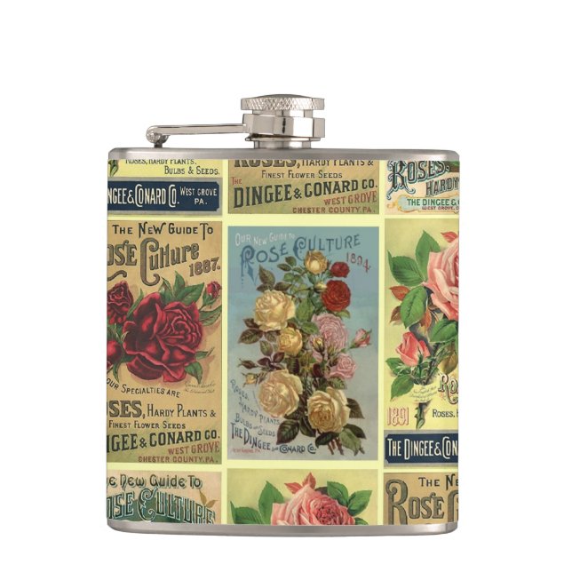 Antique Roses Heirloom Rose Garden Flask (Front)