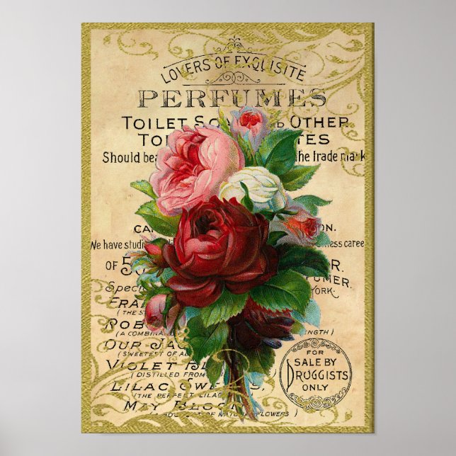 Antique Roses Perfume Poster (Front)