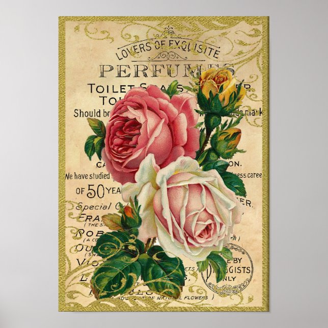 Antique Roses Perfume Poster (Front)