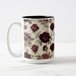 Antique Roses Two-Tone Coffee Mug