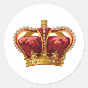 Antique Royal Crown Classic Round Sticker