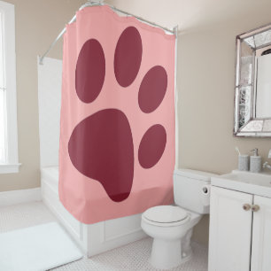 Antique Ruby Animal Paw Print Shower Curtain