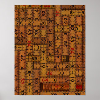 Antique Ruler Measured Pattern Poster