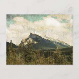 Antique rustic Mount Rundle Postcard