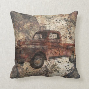 Antique Rustic Old Truck Cushion