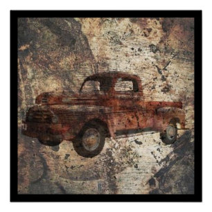Antique Rustic Old Truck Poster