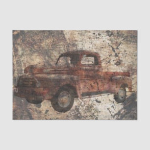 Antique Rustic Old Truck Tissue Paper