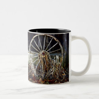 Antique Rustic Wagon Wheel Rural Art Mug