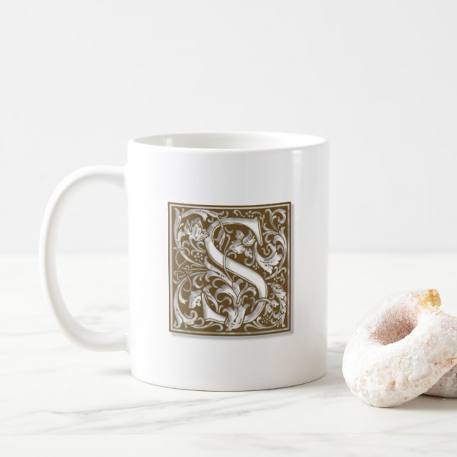 Antique S Monogram Coffee Mug (With Donut)
