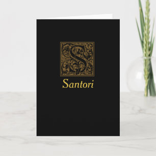 Antique S Monogram Note Card
