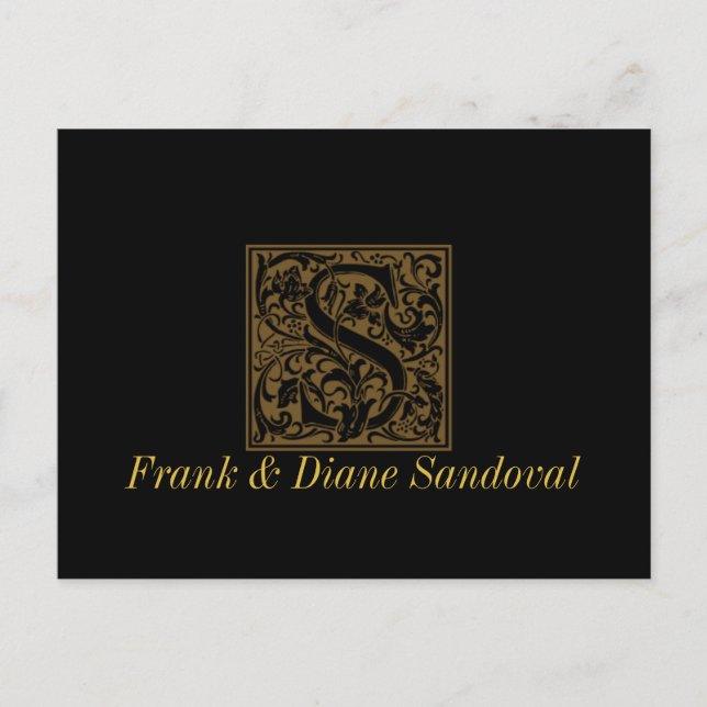 Antique S Monogram Postcard (Front)