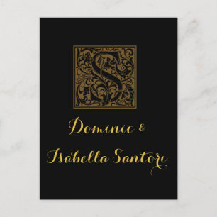 Antique S Monogram Postcard