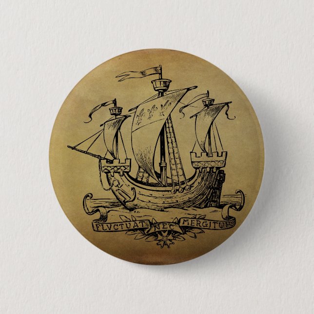 Antique Sailing Ship 6 Cm Round Badge (Front)