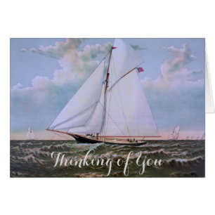 Antique Sailing Ship Sloop Yacht Sailboat Ocean