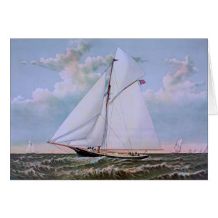 Antique Sailing Ship Sloop Yacht Sailboat Ocean