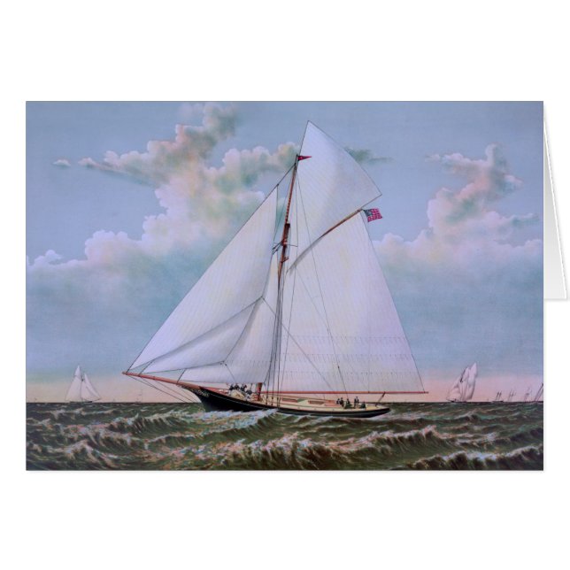 Antique Sailing Ship Sloop Yacht Sailboat Ocean (Front Horizontal)