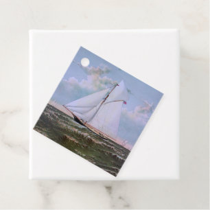 Antique Sailing Ship Sloop Yacht Sailboat Ocean Favour Tags