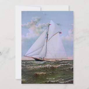 Antique Sailing Ship Sloop Yacht Sailboat Ocean Invitation